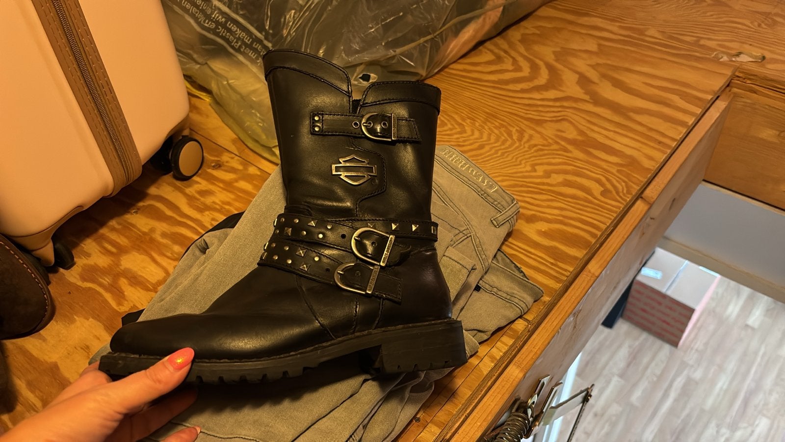 Harley Davidson laarzen maat 41, Ophalen of Verzenden, Gedragen, Zwart, Lage of Enkellaarzen