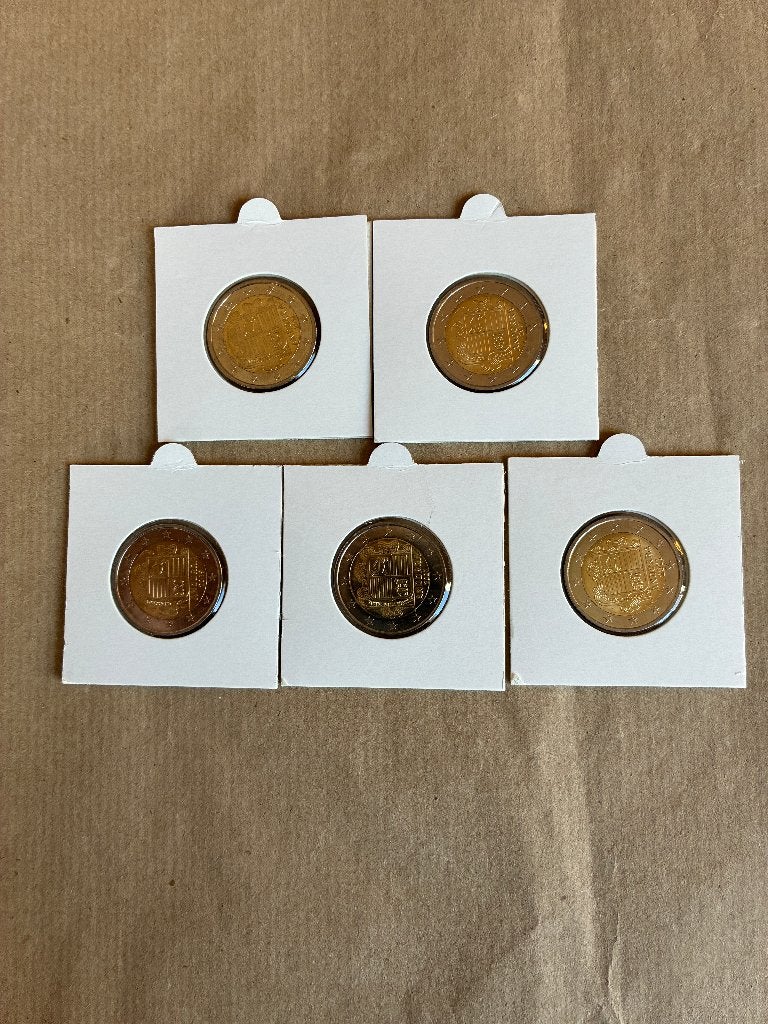 5 X 2 euro Andorra. UNC., Ophalen of Verzenden, Overige landen, 2 euro, Setje