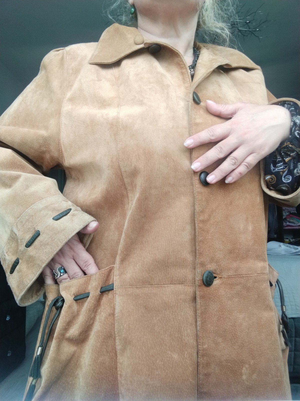 Vintage originele jaren '70 jas conica suede echt leer, Kleding | Dames, Maat 38/40 (M), Bruin, Ophalen of Verzenden, Zo goed als nieuw