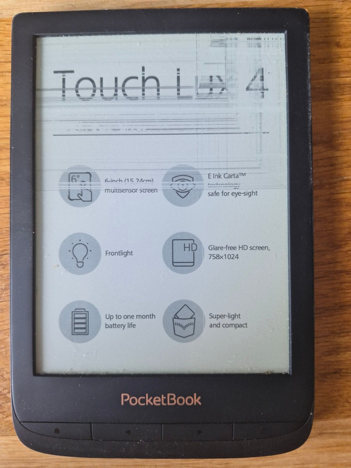 PocketBook Touch Lux 4 E-reader - Defect scherm, Computers en Software, 8 GB, 6 inch of minder, Ophalen of Verzenden, Wi-Fi