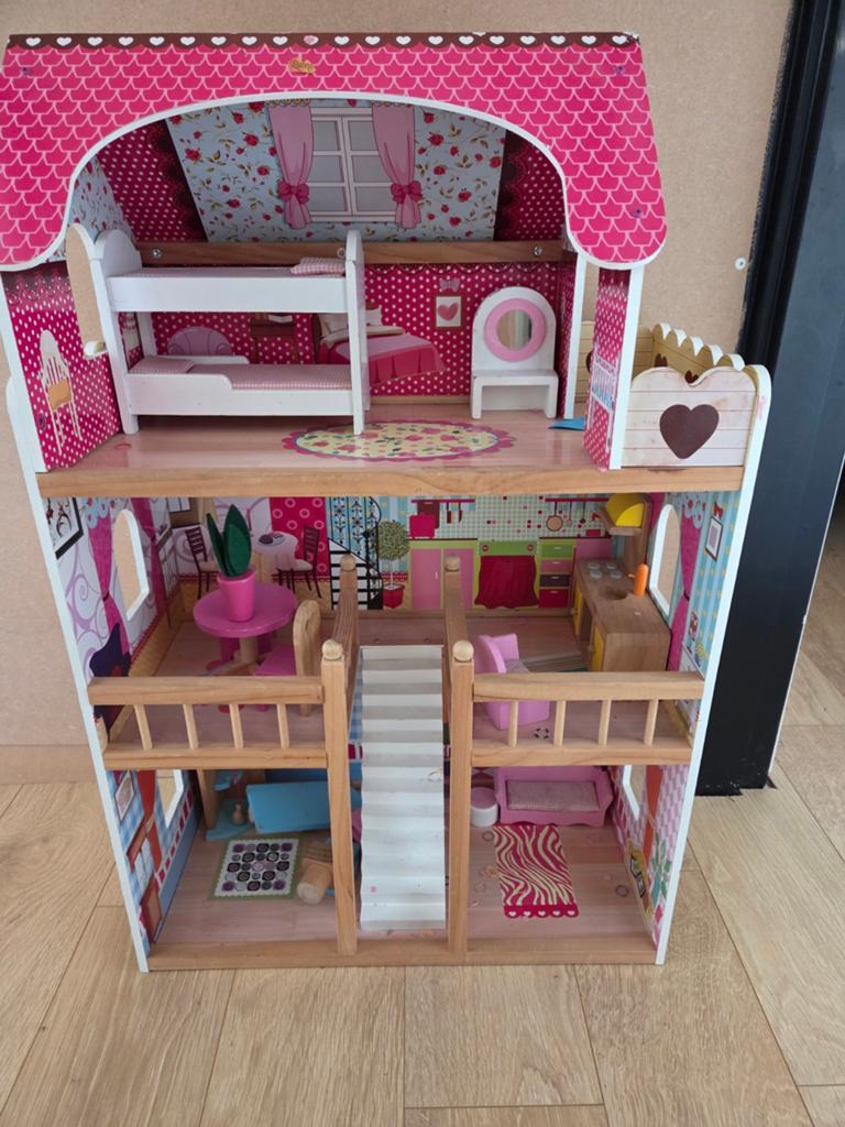 Groot poppenhuis met meubels, Ophalen of Verzenden, Gebruikt, Poppenhuis