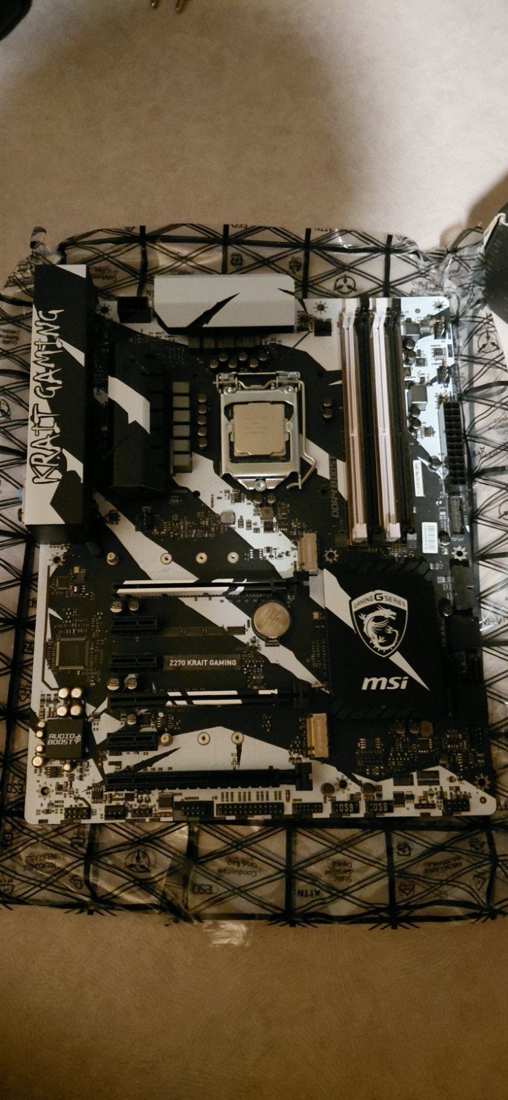 MSI Z270 KRAIT GAMING moederbord met Intel Core i7-7700K, Computers en Software, Ophalen, LGA 1151, DDR4, Zo goed als nieuw