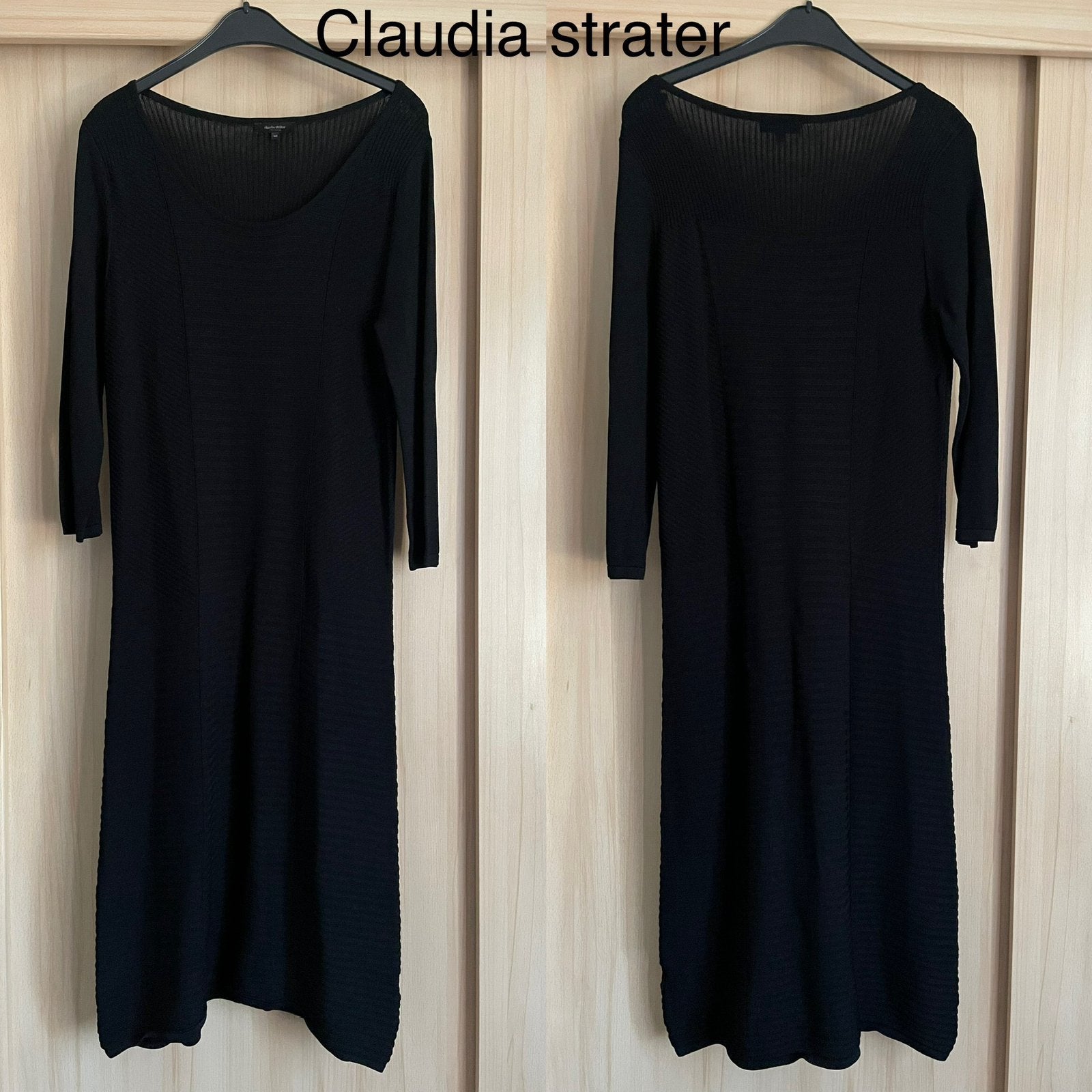 Claudia strater lange chiqe jurk zwart 38 m als nieuw, Maat 38/40 (M), Zwart, Ophalen of Verzenden, Zo goed als nieuw