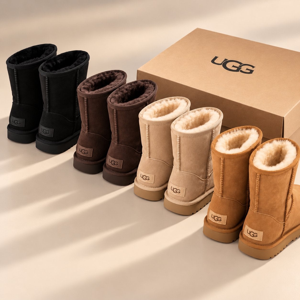 UGG Classic Laarzen - Nieuw, Verzenden, Zo goed als nieuw, Bruin, Lage of Enkellaarzen