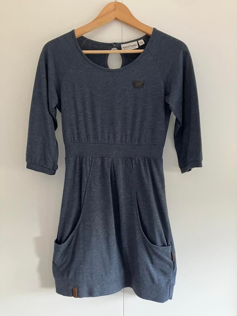 Prachtig stoer kwaliteits jurkje Naketano steekzakken xs 34, Blauw, Jurk, Ophalen of Verzenden, Zo goed als nieuw