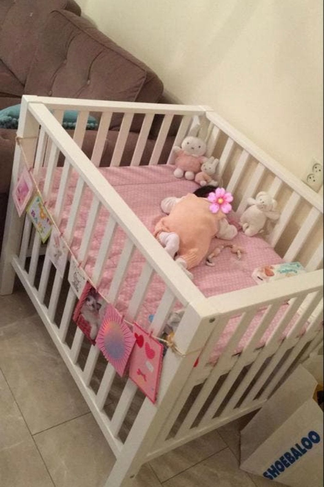 Wit houten box voor baby's, Ophalen, Gebruikt, Overige typen