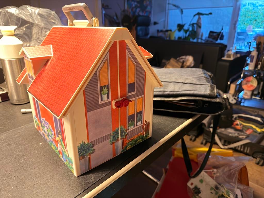 Playmobil draagbaar poppenhuis met inhoud, Ophalen, Zo goed als nieuw