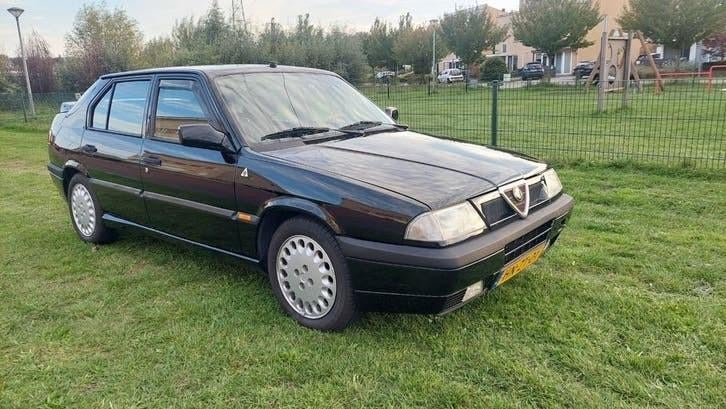 ALFA 33 1.7 BOXER 16V QV#NLAUTO#128DKM NAP#I.Z.G.ST#INRUIL M, Auto's, Oldtimers, Voorwielaandrijving, Zwart, 129 pk, Leder en Stof