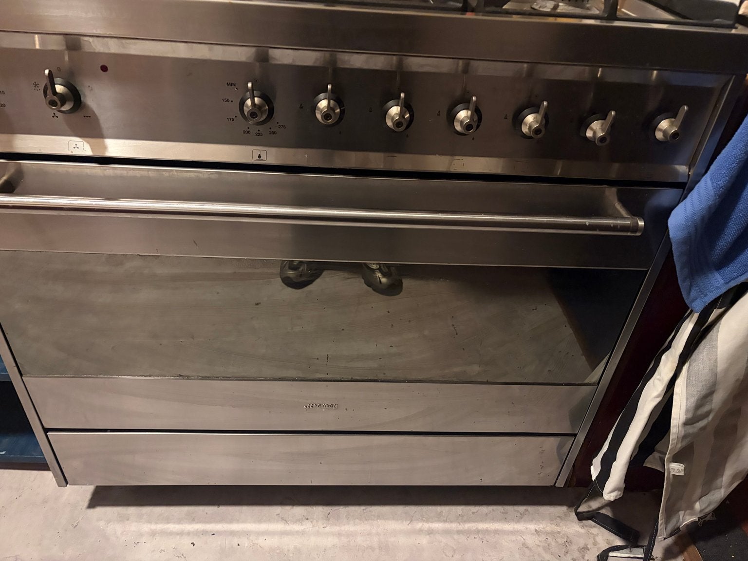 Vrijstaand gasfornuis met oven - RVS, Ophalen, Gebruikt, Hete lucht, 60 cm of meer