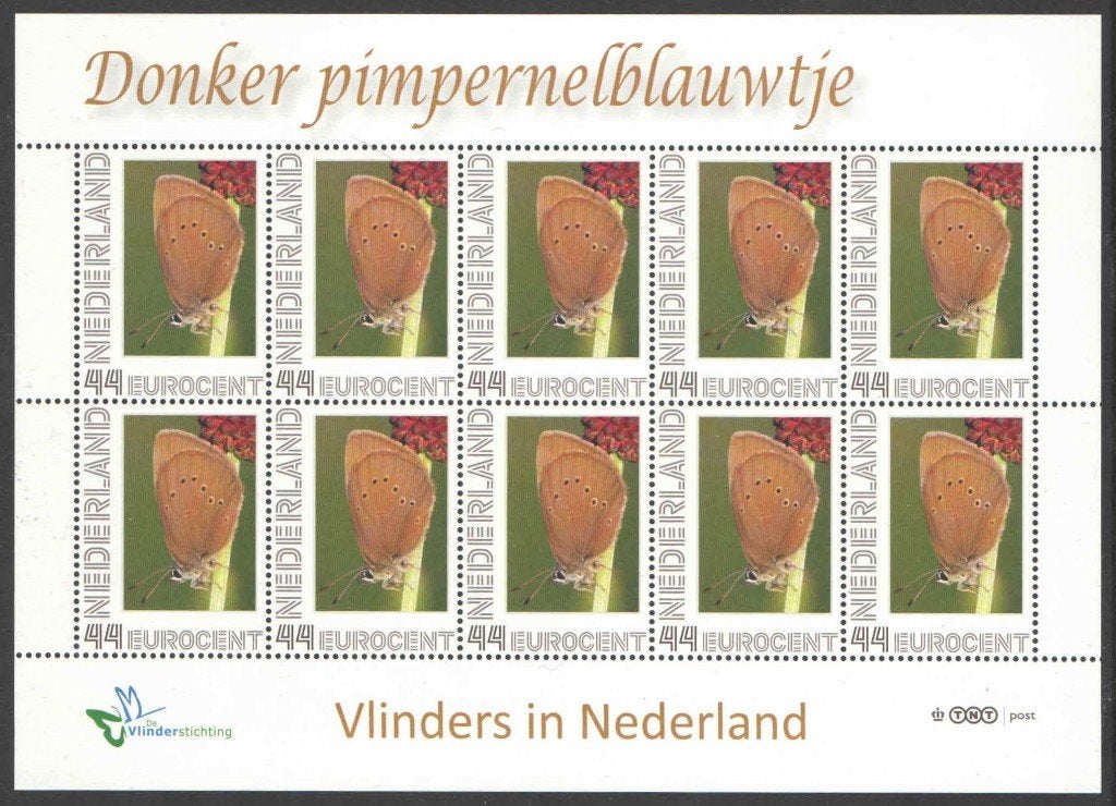 Postzegels Vlinders in Nederland: Donker pimpernelblauwtje, Postzegels en Munten, Ophalen of Verzenden, Na 1940, Postfris