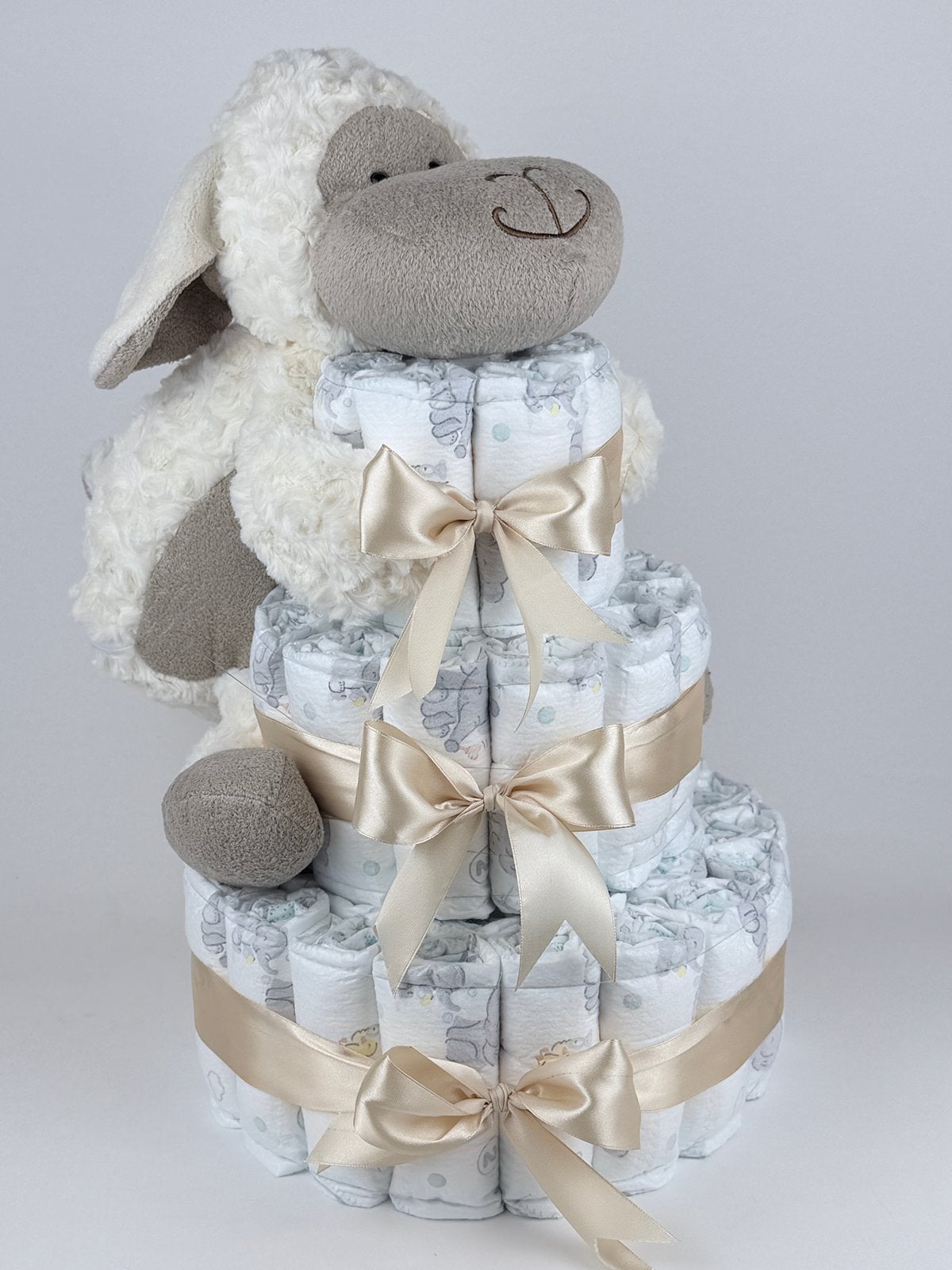 Luiertaart jongen meisje zippies schaap 45 beige, Kinderen en Baby's, Ophalen of Verzenden, Nieuw, Kraamcadeau