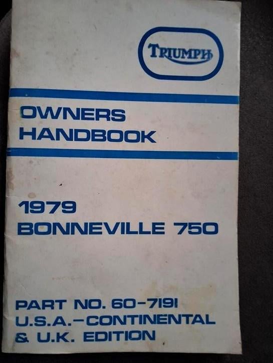 Gratis op te halen Triumph Bonneville owners handbook, Ophalen, Nieuw, Overige merken