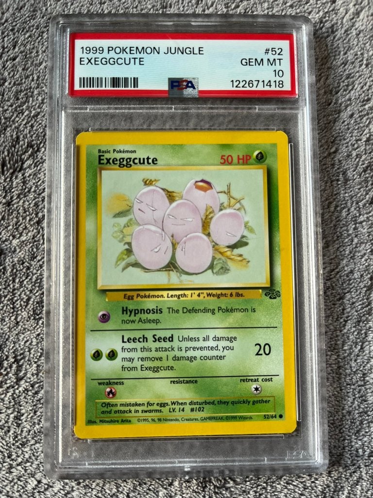 PSA 10 Pokemon 1999 JUNGLE EXEGGCUTE 52, Ophalen of Verzenden, Nieuw, Losse kaart