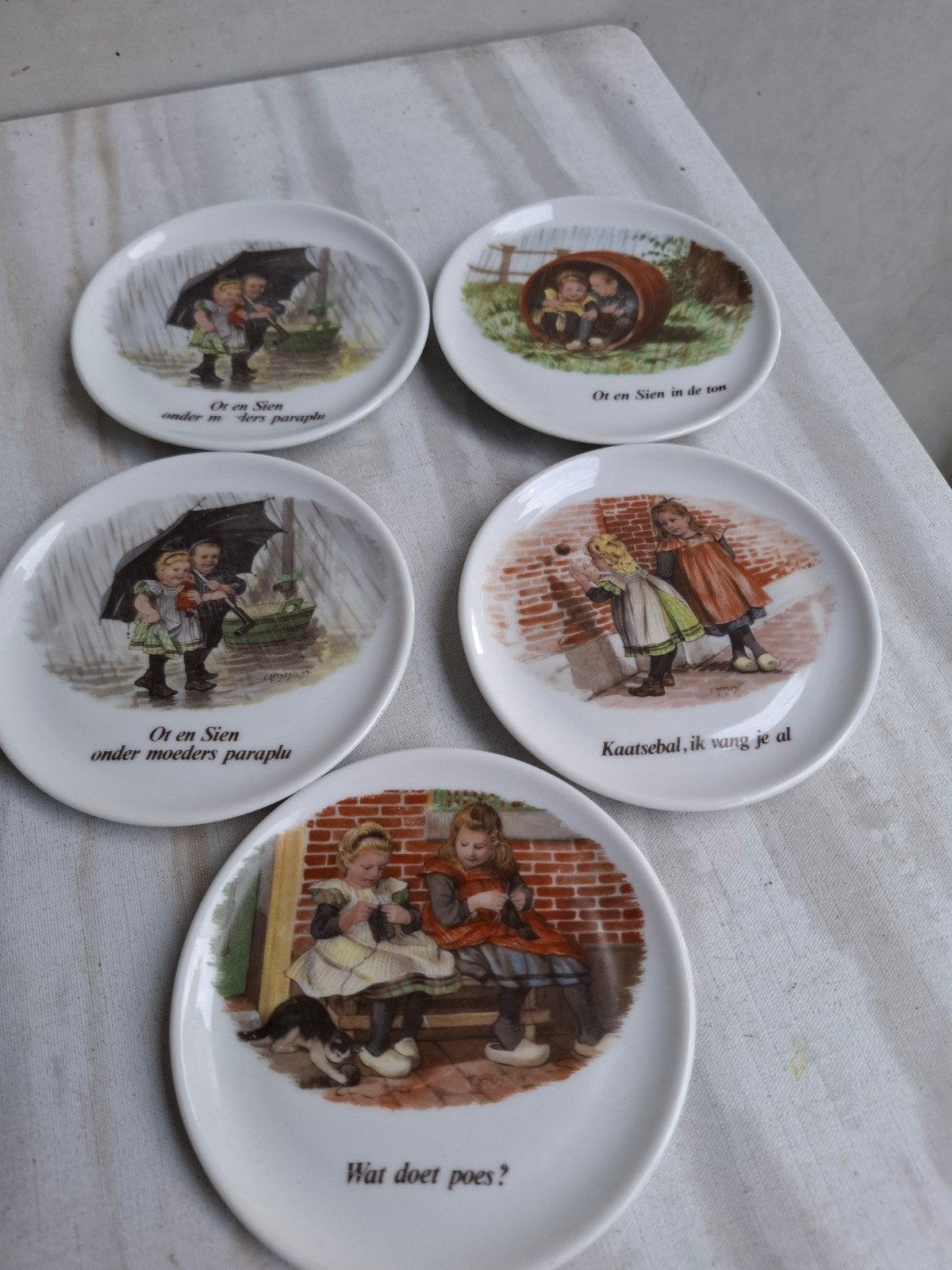 4 Royal Schwabap Ot en Sien sierbordjes, Ophalen of Verzenden