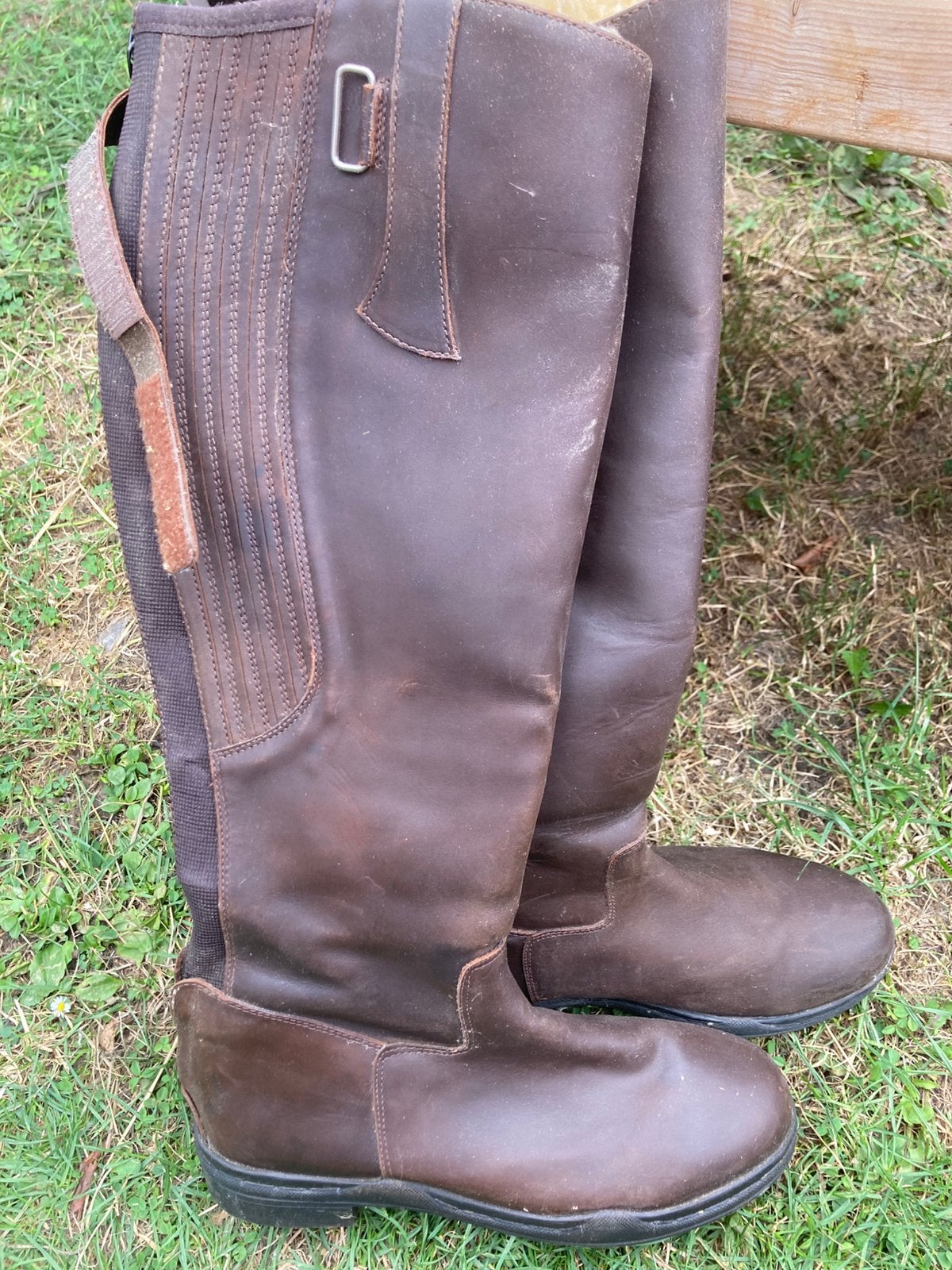 Gevoerde rijlaarzen maat 41, Dieren en Toebehoren, Paardrijkleding, Ophalen, Gebruikt, Ritssluiting, Bruin
