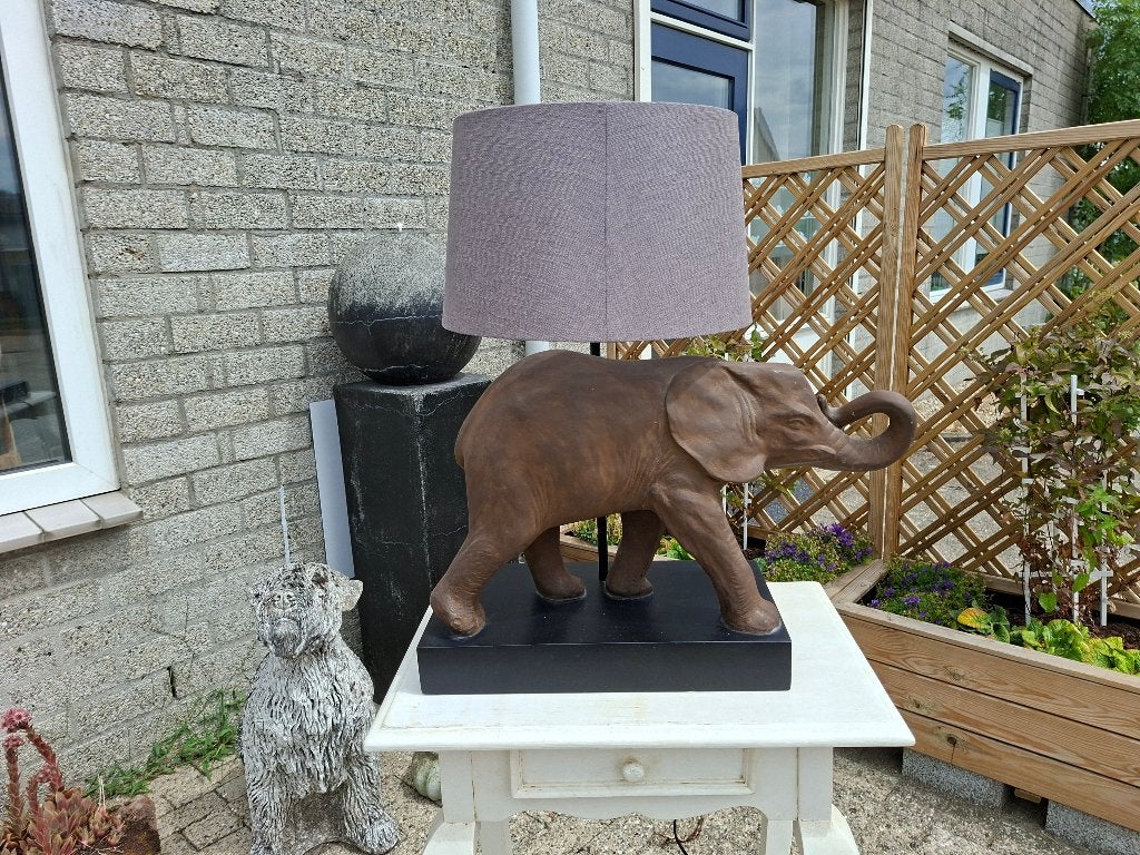 schitterende gave mooie grote vintage tafellamp van olifant, Ophalen of Verzenden, Zo goed als nieuw, E27 (groot), Led-lamp