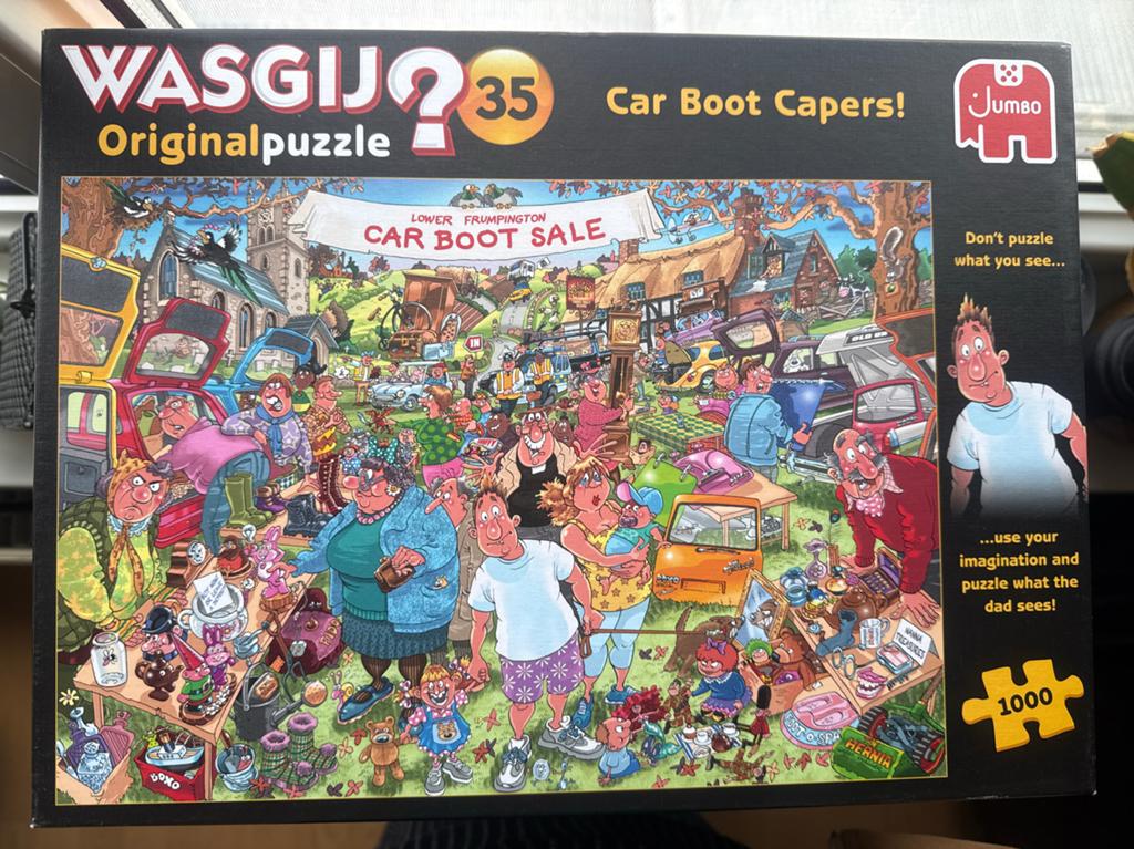 Wasgij Original 35 Car Boot Capers! 1000 stukjes, Ophalen of Verzenden, 500 t/m 1500 stukjes, Zo goed als nieuw, Legpuzzel