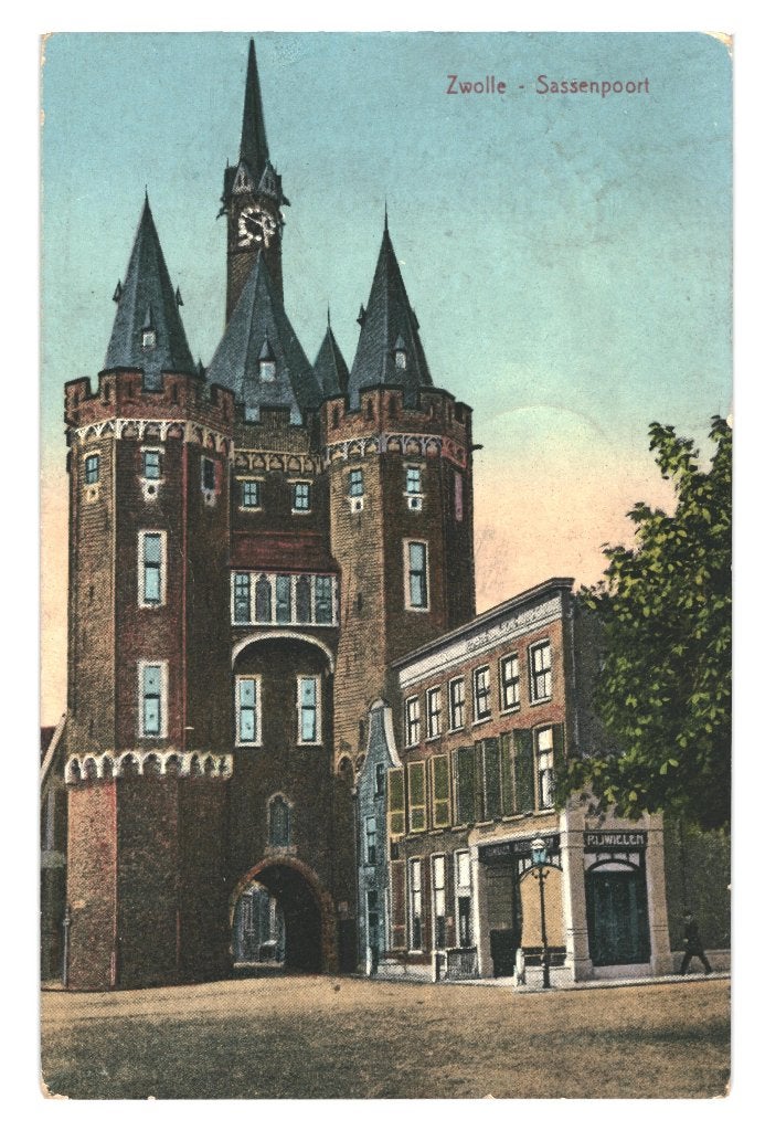 984484	Zwolle	Sassenpoort	1913 Ov	Gelopen met Postzegel, Ophalen of Verzenden, Voor 1920, Gelopen, Overijssel