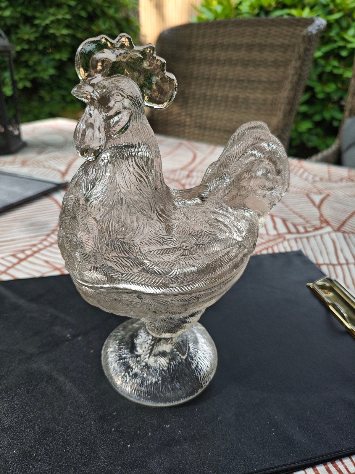 Glazen bonbonnière in de vorm van een haan, Ophalen of Verzenden