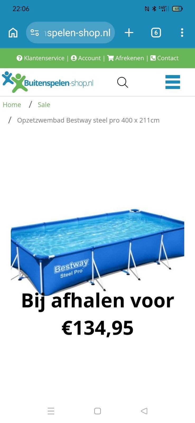 Bestway zwembad 400x211, Tuin en Terras, Zwembaden, Ophalen, Minder dan 80 cm, Rond, Nieuw