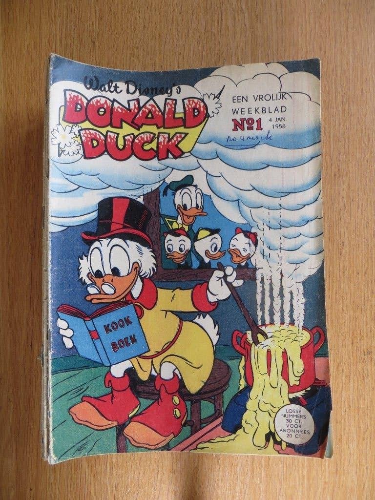 Jaargang 1958 Compleet Donald Duck, Gelezen, Complete serie of reeks, Walt Disney, Ophalen of Verzenden