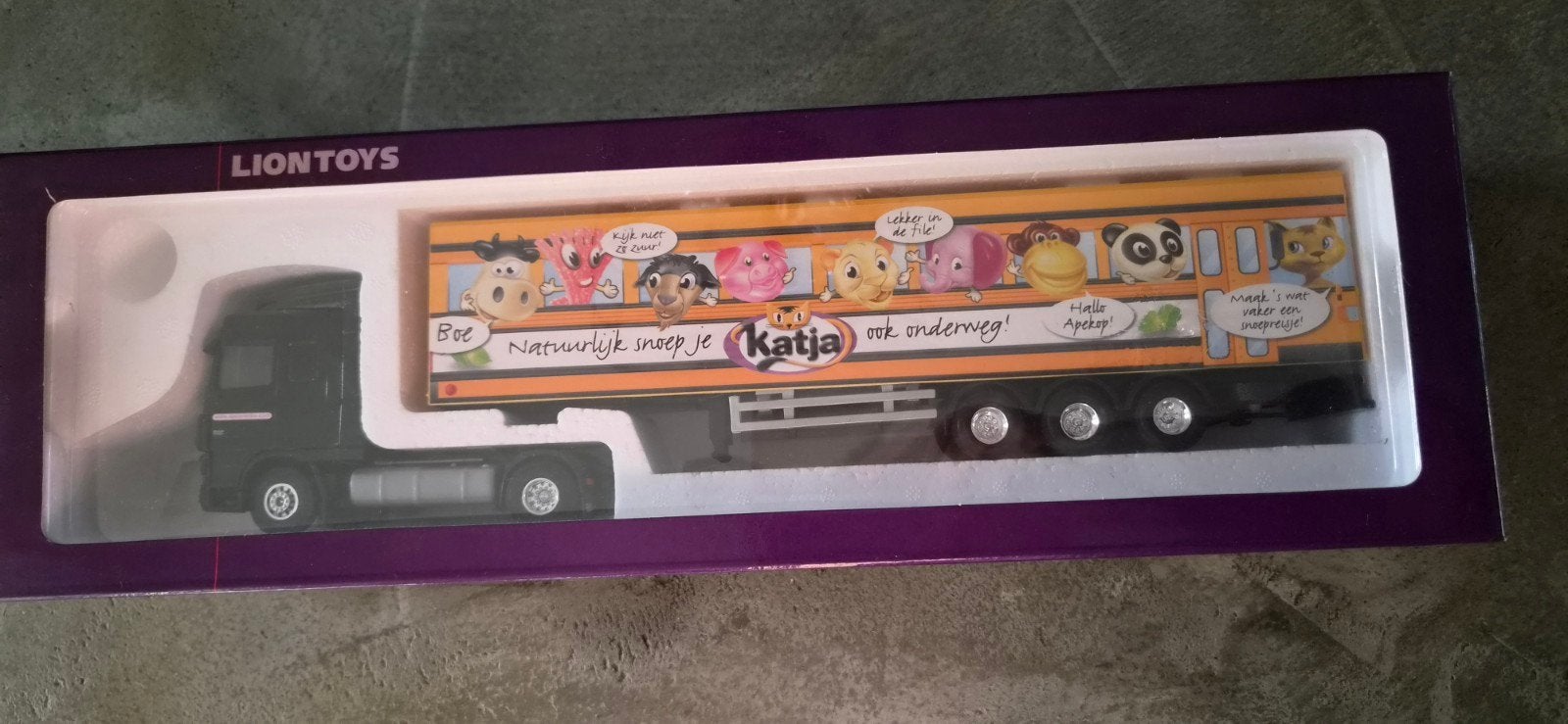 Schaalmodel Lion toys 1.50 daf XF met katja trailer, Hobby en Vrije tijd, Ophalen, Nieuw, Bus of Vrachtwagen, Lion Toys