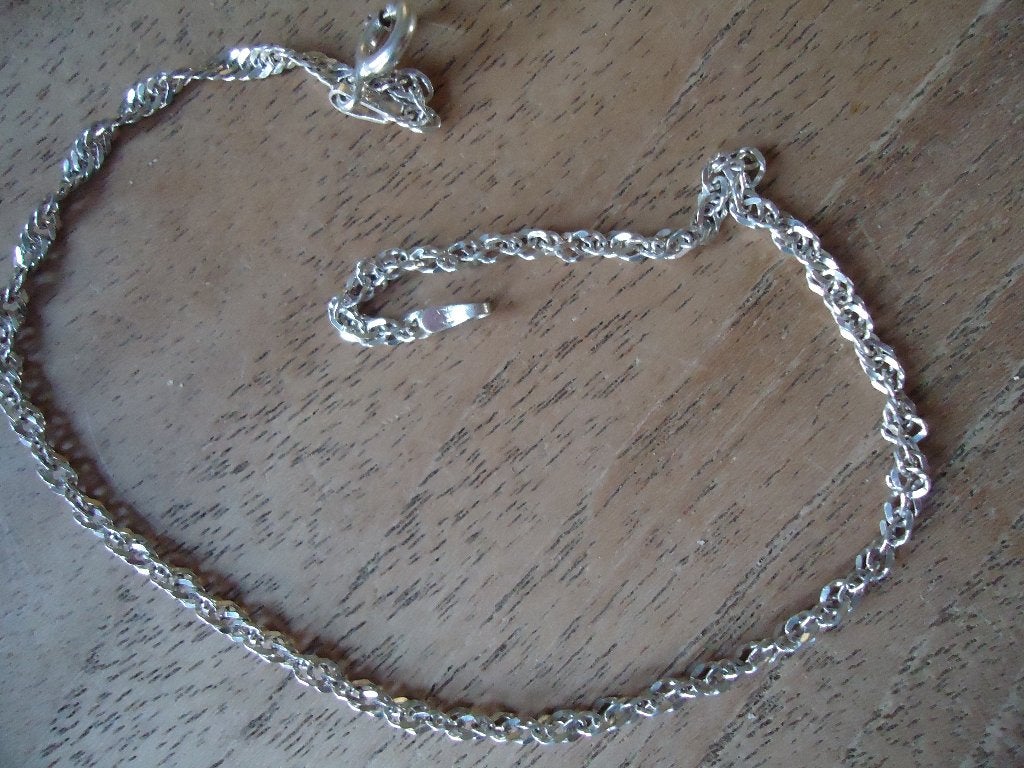 mooi echt zilveren enkelkettinkje gedraaid 925 nieuwstaat, Ophalen of Verzenden, Zo goed als nieuw, Zilver, Zilver