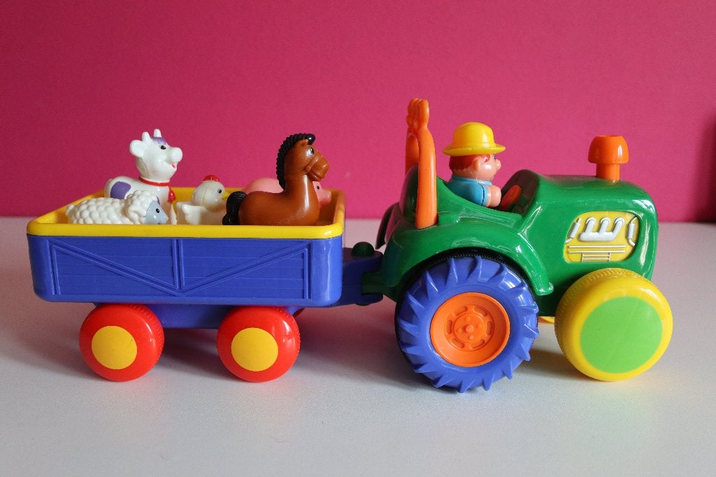 Speelgoedtractor Big Steps met leuke geluiden z.g.a.n., Ophalen of Verzenden, Zo goed als nieuw