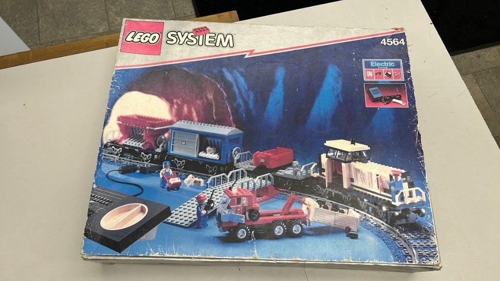 SB2818 Lego trein 4564 9v met doos + boekje, compleet!, Ophalen of Verzenden, Zo goed als nieuw