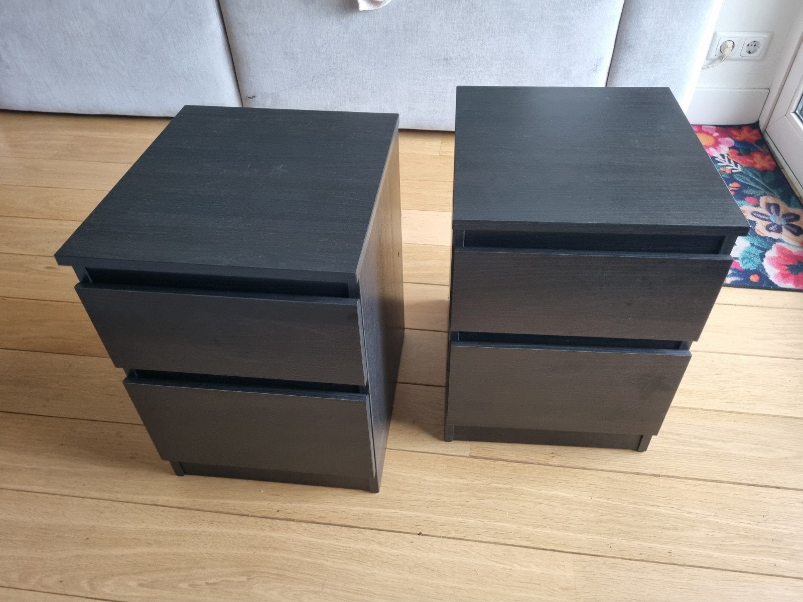 2 nachtkastjes, Huis en Inrichting, Ophalen, Gebruikt, Minder dan 45 cm