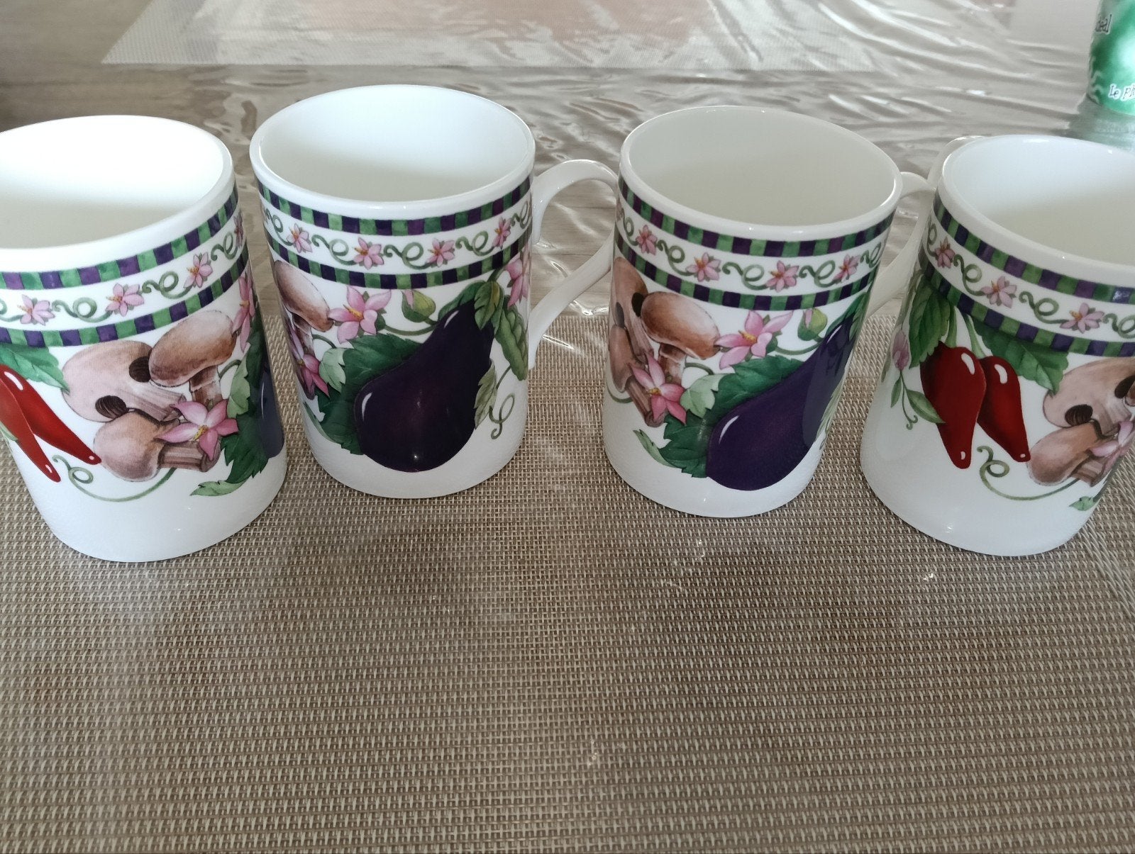 Set van 6 Vintage Gardenia Mokken - Fruit en Groenten, Huis en Inrichting, Gebruikt, Overige merken, Vintage, Porselein