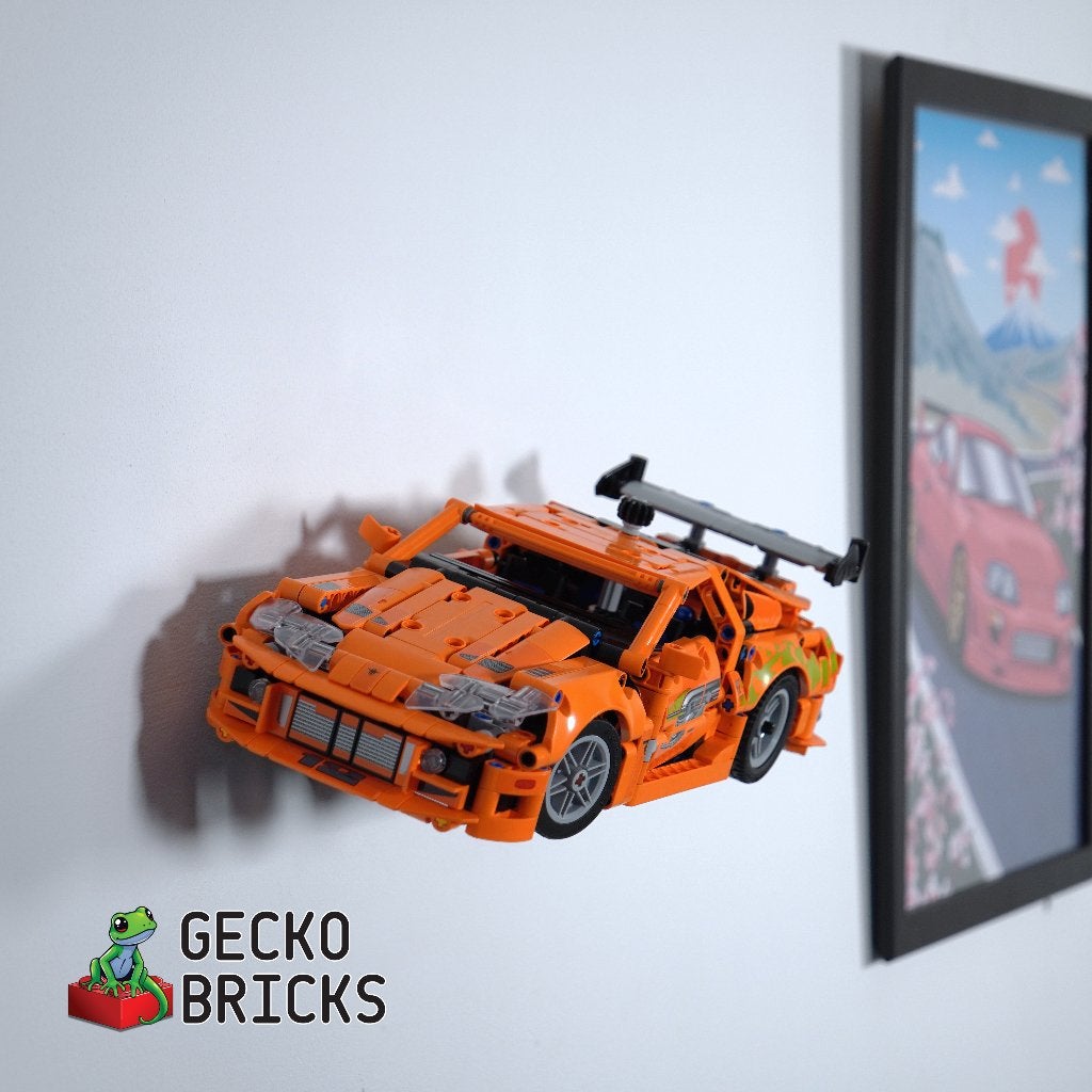 Wandbeugel geschikt voor LEGO Toyota GR Supra MK4 42204, Wandhanger, Zwart, Ophalen of Verzenden, Kunststof