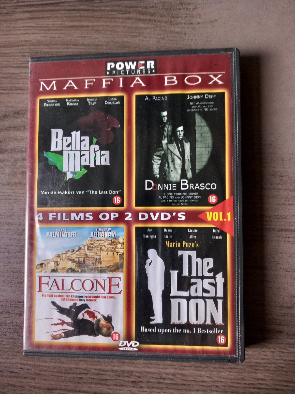 Maffia Box Vol.1  4 Films op 2 DVD's (Bella Maffia, Donnie, Maffia en Misdaad, Vanaf 16 jaar, Nederlands, Ophalen of Verzenden