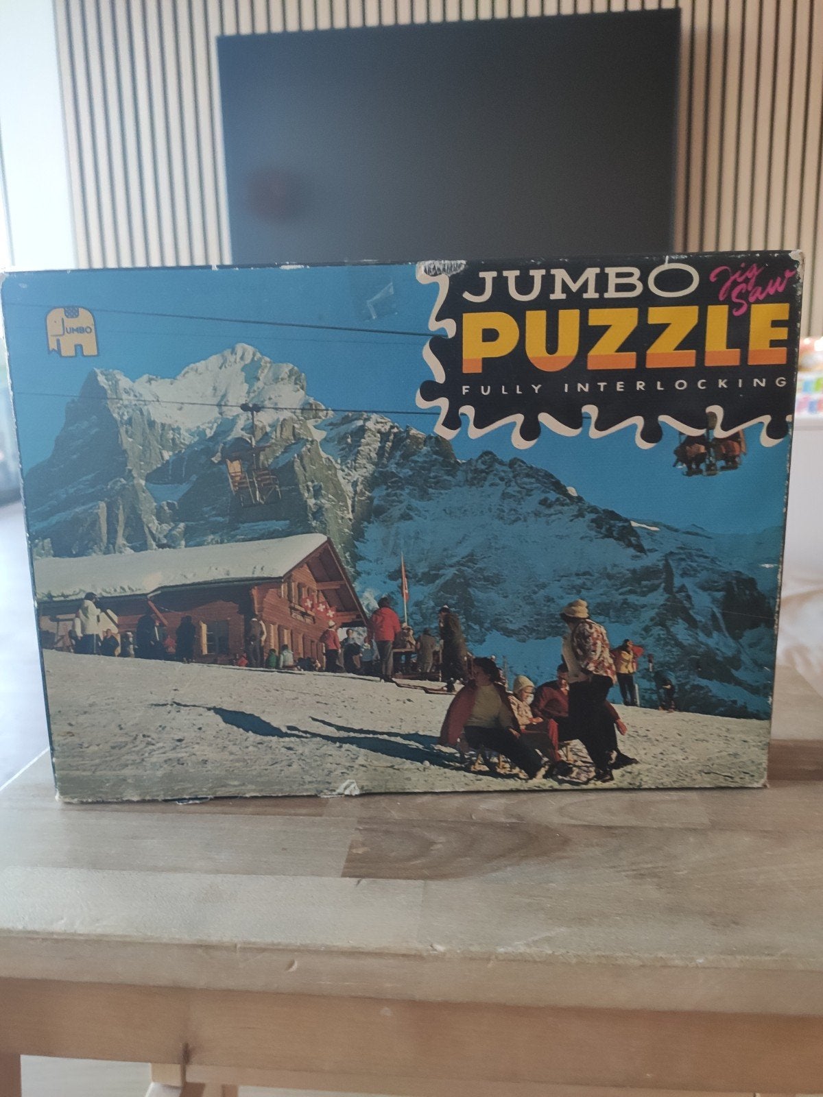 Jumbo Legpuzzel 260 stukjes - Alpenlandschap doos beschadigd, Ophalen, Minder dan 500 stukjes, Gebruikt, Legpuzzel