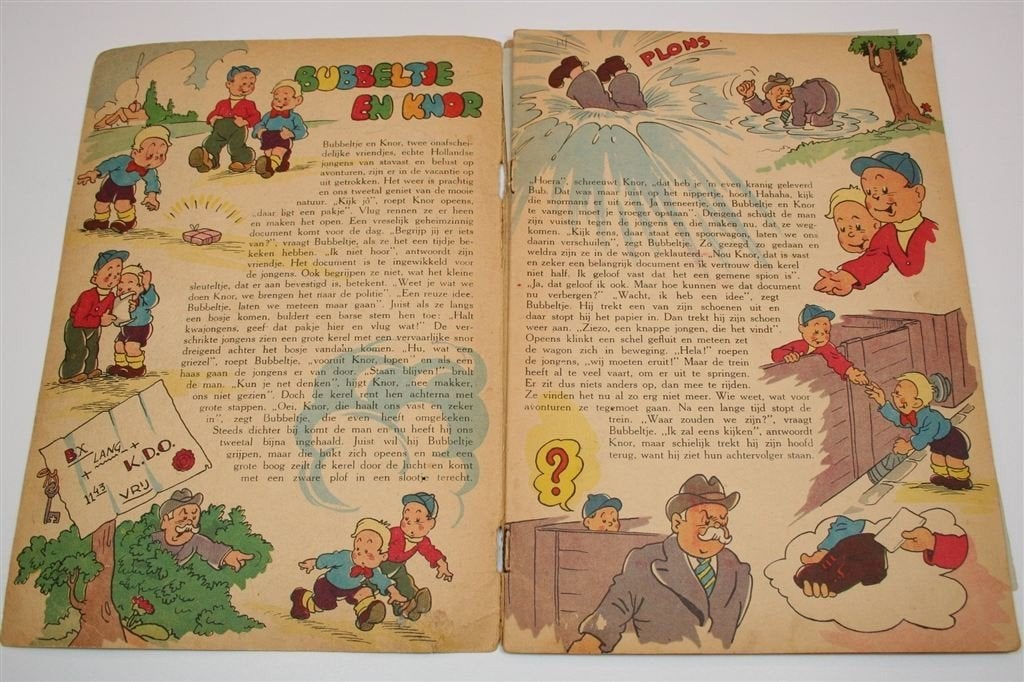 Bubbeltje en Knor — Vintage Prentenboek 1943, Verzenden, Gelezen