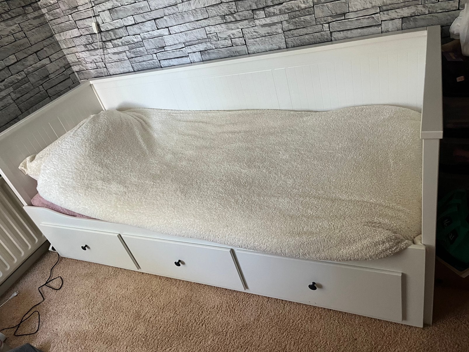 Ikea bed Hemnes, Ophalen, Gebruikt, Eenpersoons, Wit