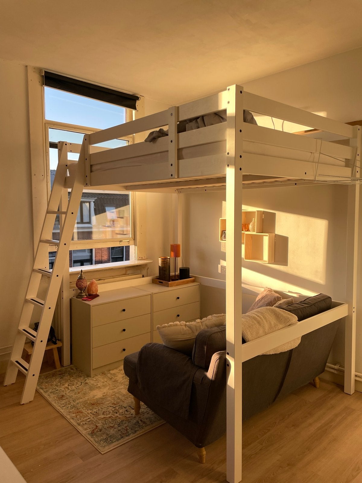IKEA STORÅ Hoogslaper 140x200cm wit, Huis en Inrichting, Slaapkamer | Stapelbedden en Hoogslapers, Ophalen, Hoogslaper, Tweepersoons