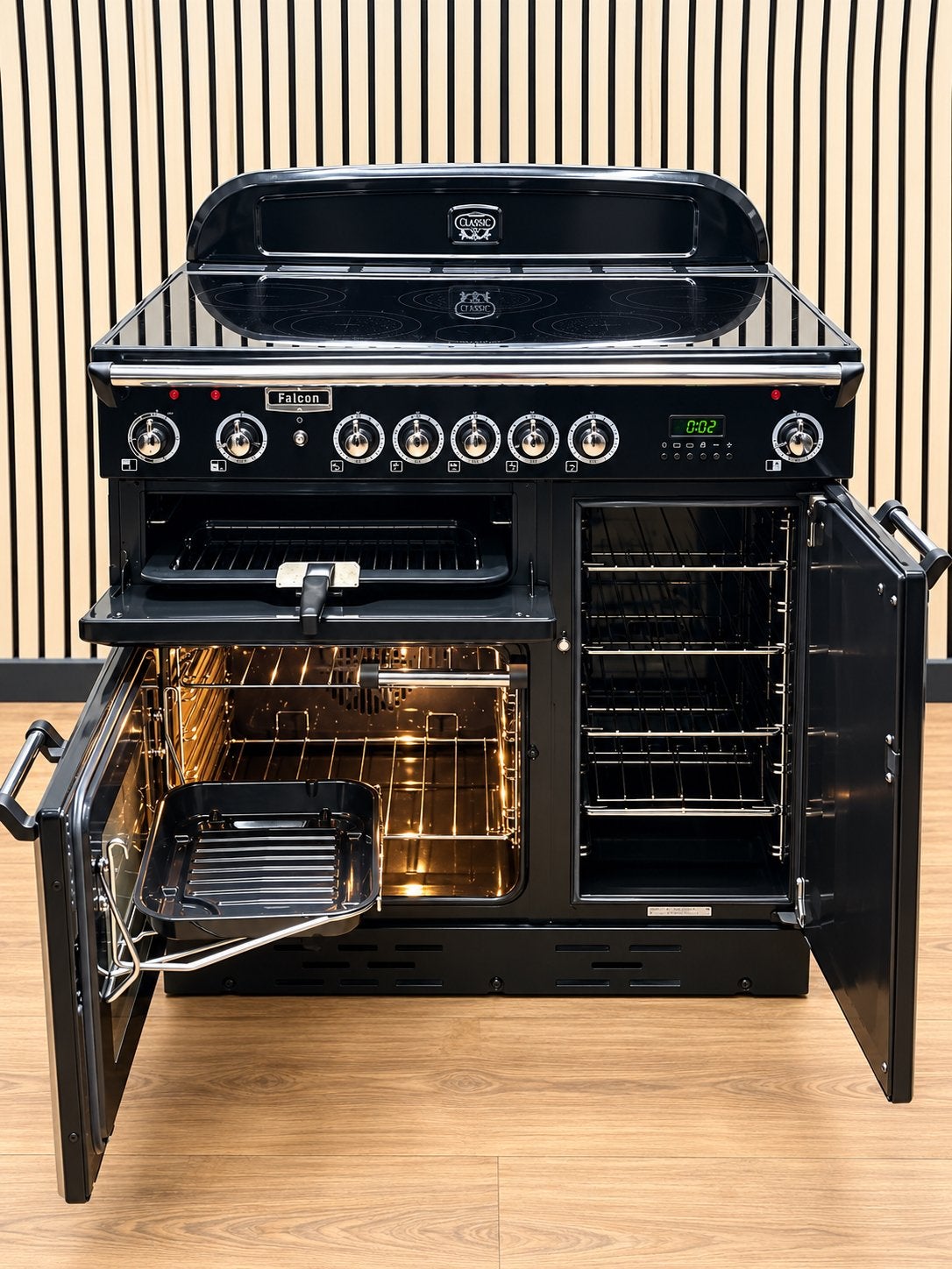 Luxe Falcon Classic INDUCTIE Fornuis met 3 ovens 90 cm, Witgoed en Apparatuur, Hete lucht, Fornello Esperta, Ophalen of Verzenden