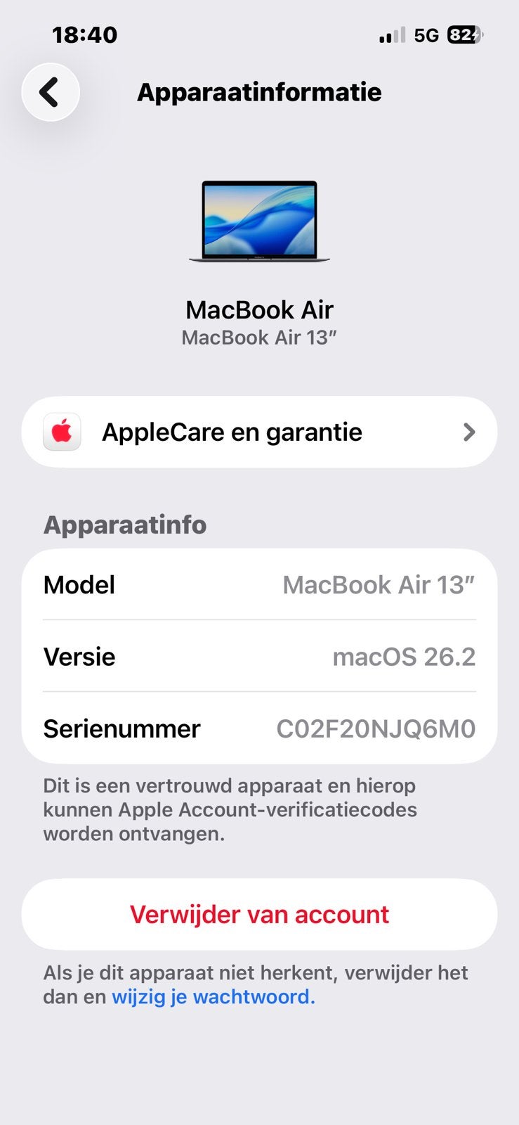 Foto 6 van Nieuwe MacBook Air M1 2020 Rose Gold Batterijconditie 100%