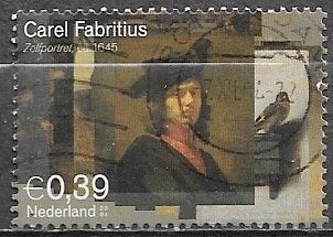 NL € 0,39 zegel Schilderijen van Carel Fabritius 2004, Postzegels en Munten, Postzegels | Nederland, Verzenden, Na 1940, Gestempeld