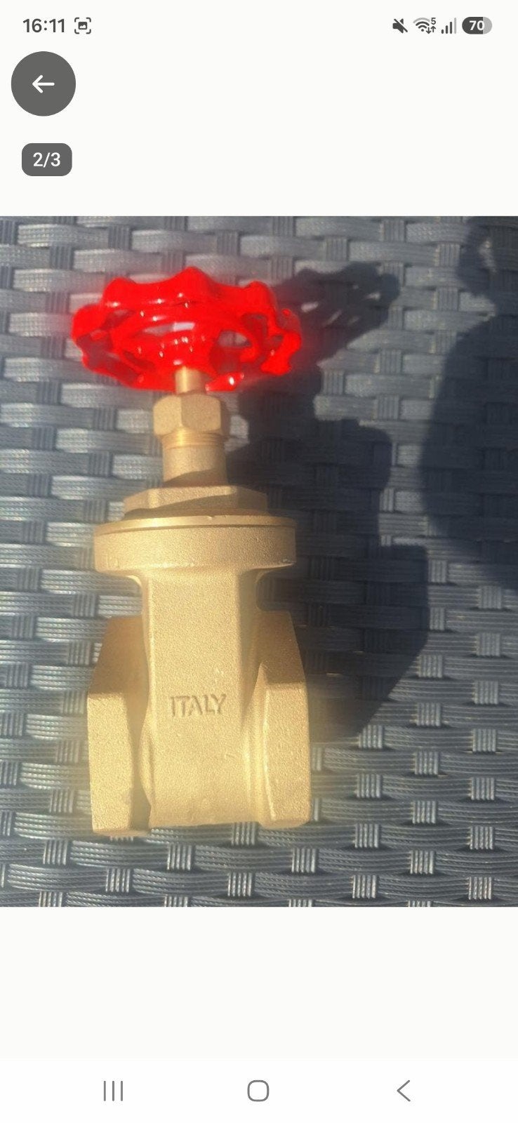 Nieuwe Messing Afsluiter 2" PN16 met Rode Handgreep - Italië, Doe-het-zelf en Verbouw, Buizen en Afvoer, Overige materialen, Overige typen