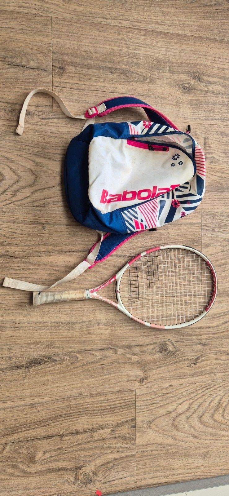 Babolat Drive Jr 23 Tennisracket met tas, Ophalen of Verzenden, Gebruikt, Racket, Babolat