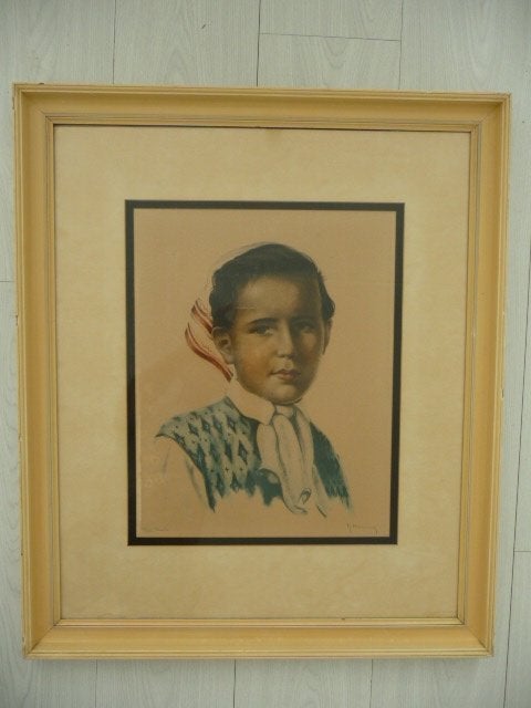 litho - ANITA - Roger Hebbelinck, Antiek en Kunst, Kunst | Schilderijen | Klassiek, Ophalen, Portret of Personen, Klassiek, Origineel werk