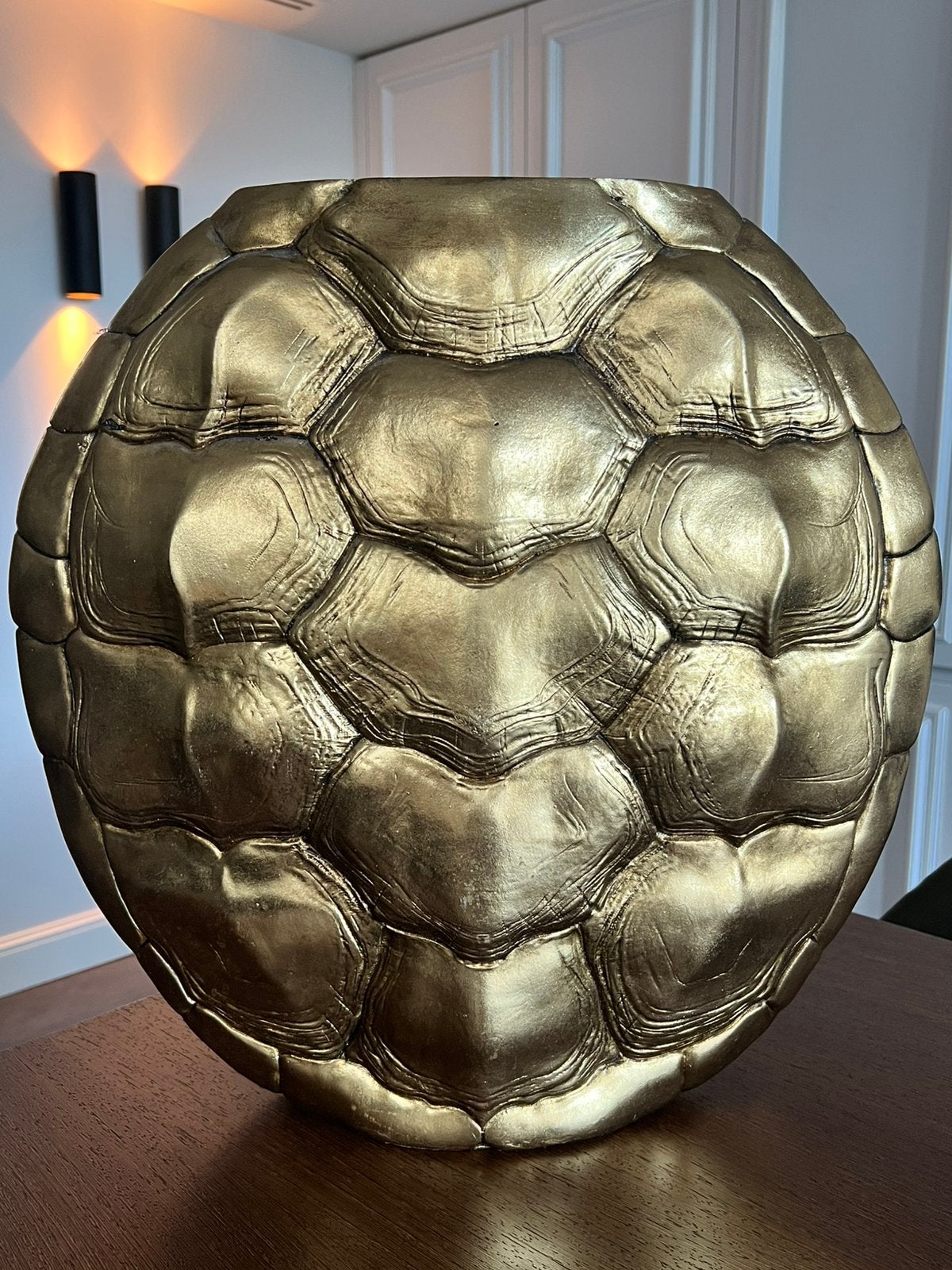 Light & Living vaas Turtle - Antiek brons (maat L), Ophalen, Kunststof, 49 cm, Zo goed als nieuw