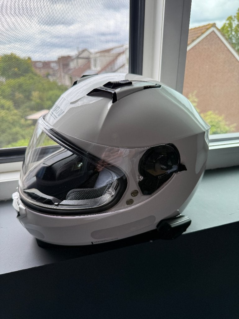 Witte Nolan N87 Integraalhelm - Maat L met Cardo Freecom 1+, Ophalen, Integraalhelm, L, Tweedehands