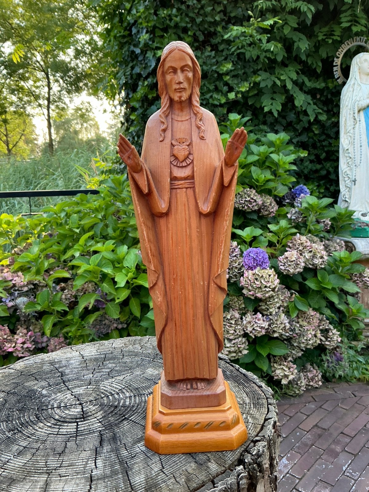 Oud houten heiligenbeeld ❤️ Jezus heilig hart, Ophalen of Verzenden
