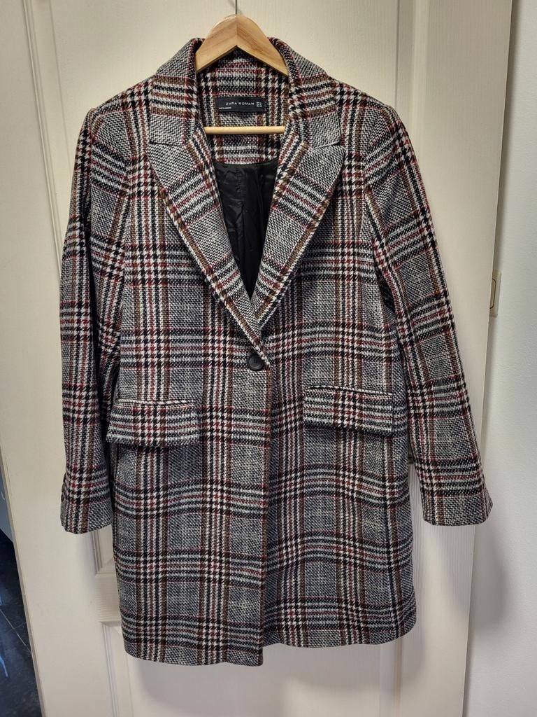 Zara Woman geruite jas / blazer – maat XL, Ophalen of Verzenden, Zo goed als nieuw, Maat 46/48 (XL) of groter, Grijs