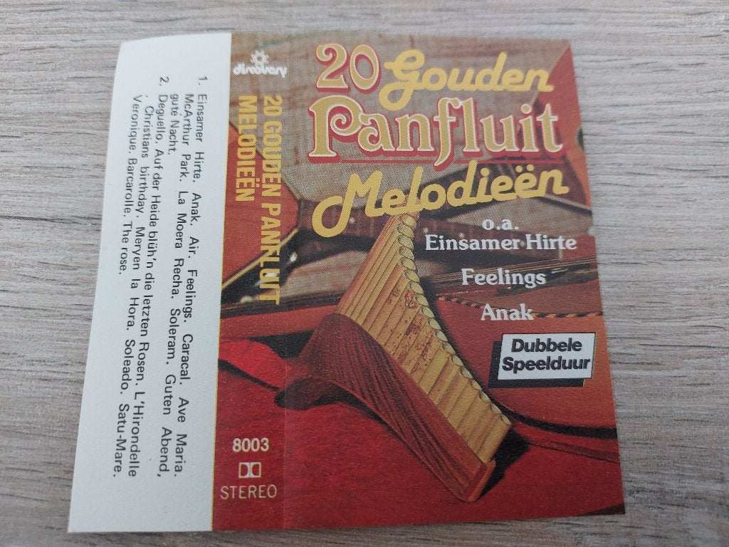 20 GOUDEN PANFLUIT MELODIEËN (MC), 1 bandje, Ophalen of Verzenden, Zo goed als nieuw, Origineel