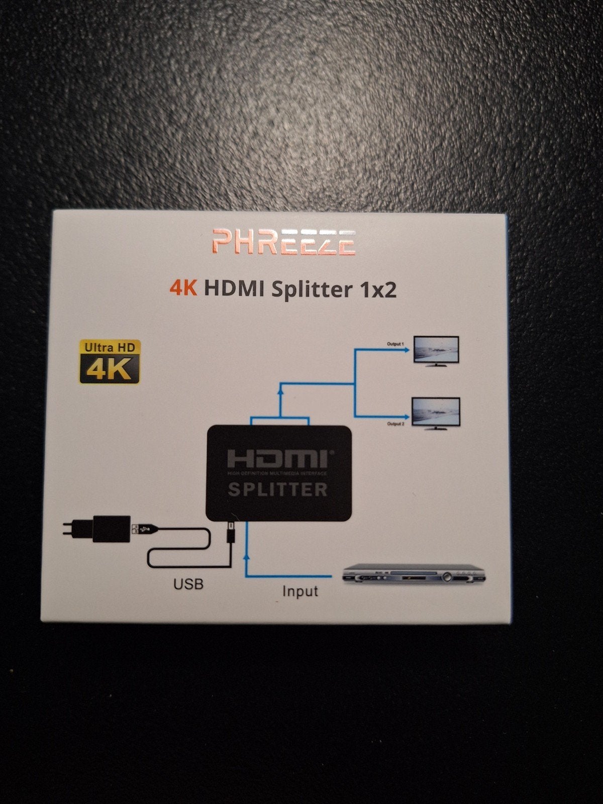 Nieuwe Phreeze 4K HDMI Splitter 1x2 - Ongeopend, Ophalen of Verzenden, Nieuw, Minder dan 2 meter, HDMI-kabel