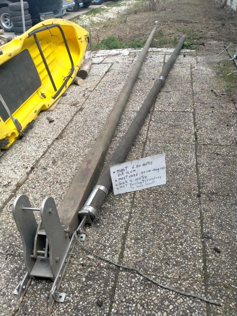 Mast en giek voor zeilboot, Ophalen of Verzenden